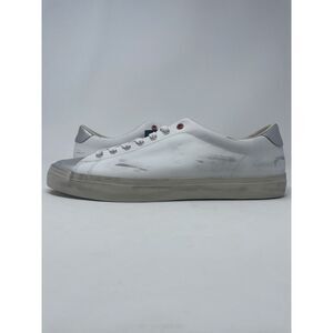 POLO Ralph Lauren Longwood White Silver Sneakers Distressed Mens‎ Size 13 NEW